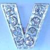 "V" Rhinestone Charm